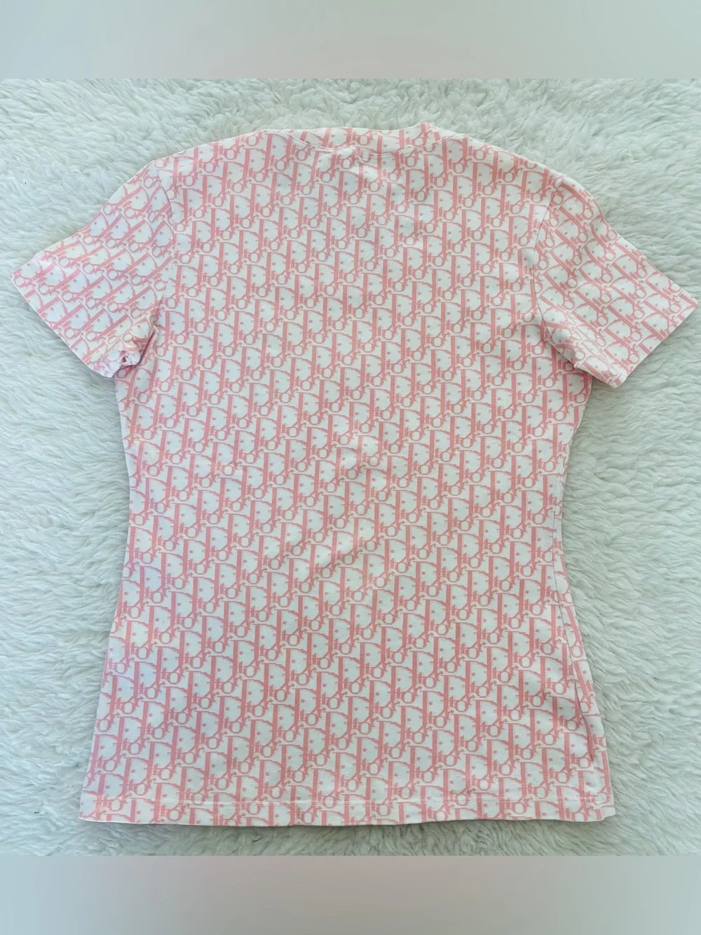 Christian Dior Trotter 1 Vintage Pink/White Stretchy T Shirt size IT/EU 40